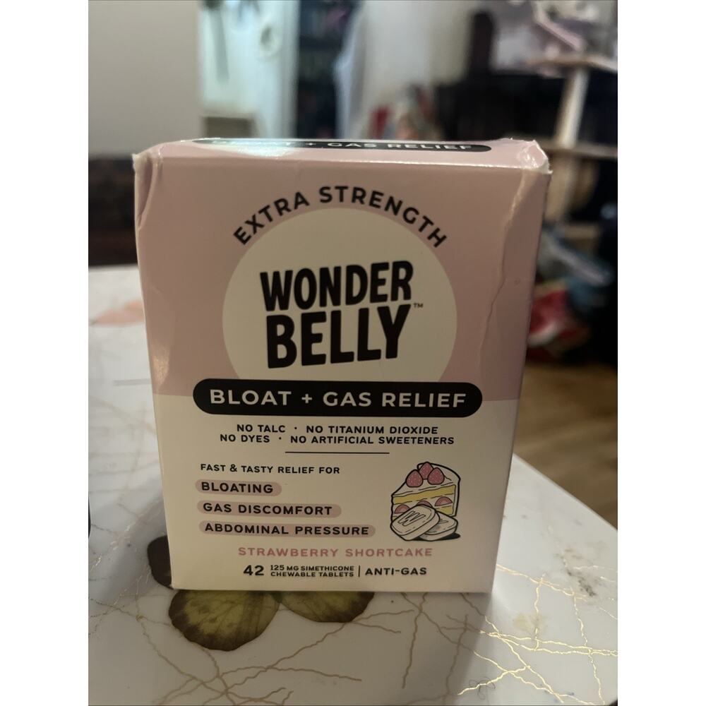 Wonder Belly Bloat+Gas Relief Strawberry Shortcake 42 Chewable Tablets Exp 2026